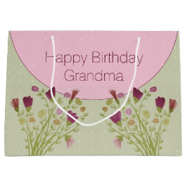 Bolsa De Regalo Grande Acentuación floral rosa