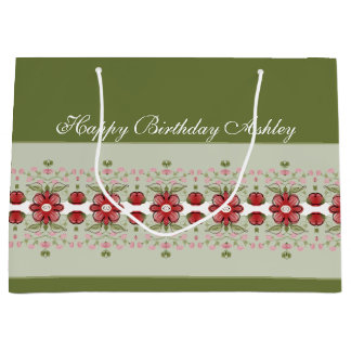 Bolsa De Regalo Grande Acentuación floral rosa