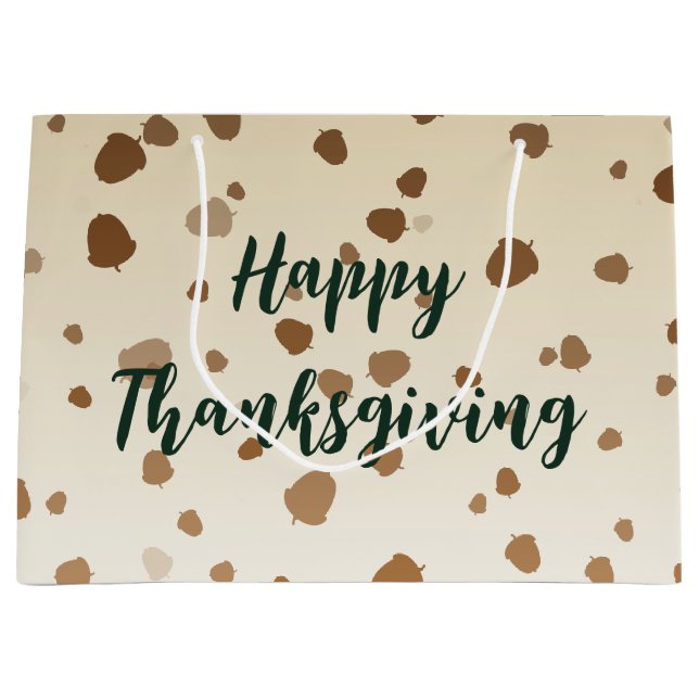 Bolsa De Regalo Grande Acorns de Acción de Gracias (Anverso)