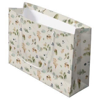 Bolsa De Regalo Grande Acrilatas de bosque de bellotas hojas de roble y b