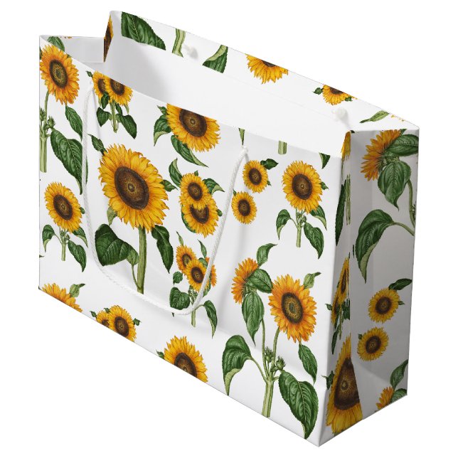 Bolsa De Regalo Grande Acuarela girasoles vegetación vegetal (Angulo Anverso)