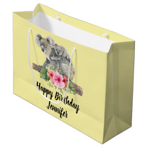Bolsa De Regalo Grande Acuarela Koala Bears Cuece Mamá Y Bebé