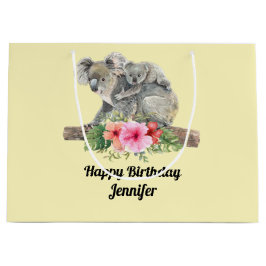 Bolsa De Regalo Grande Acuarela Koala Bears Cuece Mamá Y Bebé