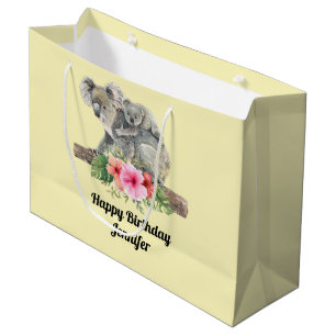Bolsa De Regalo Grande Acuarela Koala Bears Cuece Mamá Y Bebé