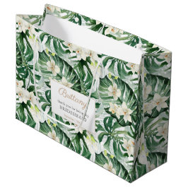 Bolsa De Regalo Grande Acuarela Monstera deja Bridesmaids Gracias