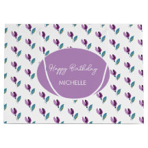 Acuarela pintada a mano floral verde morado