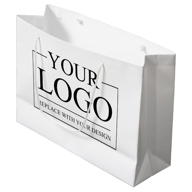Bolsa De Regalo Grande ADD LOGO Empresa Comercial Personalizada Profesion (Angulo Anverso)