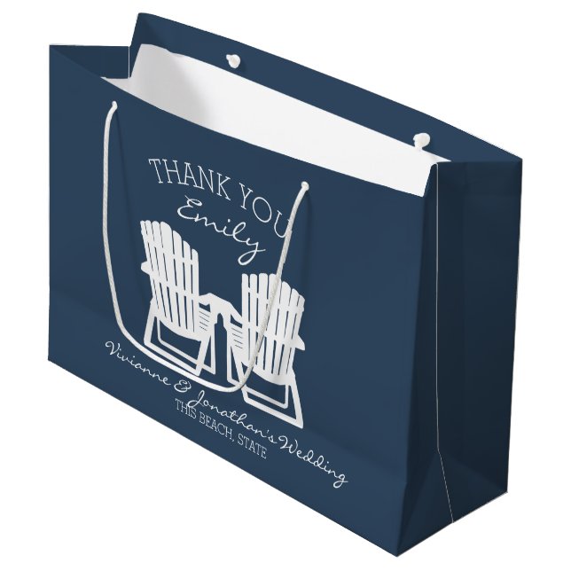Bolsa De Regalo Grande Adirondack Chairs Navy Blue (Angulo Anverso)