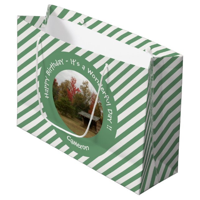 Bolsa De Regalo Grande Adirondack Lean-to en artículos de la fiesta de cu (Angulo Anverso)