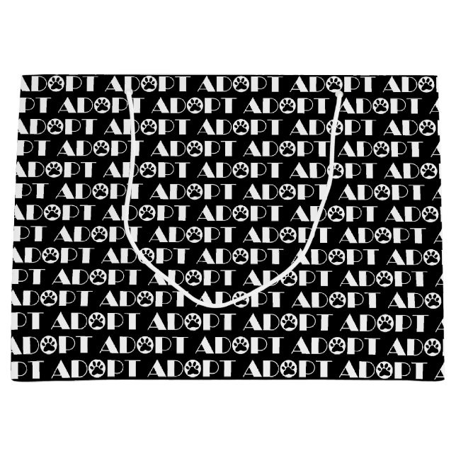 Bolsa De Regalo Grande Adoptar perro de pezuña (Anverso)