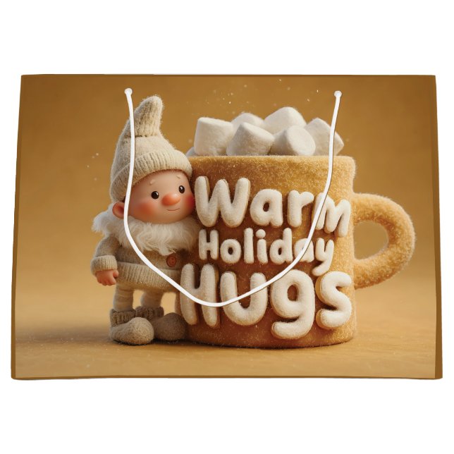 Bolsa De Regalo Grande Adorable Felt Gnome with Marshmallow Mug  (Anverso)
