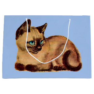 Bolsa De Regalo Grande adorable gatito siamés