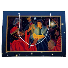 Bolsa De Regalo Grande Adoración del Magi. Navidades personalizados