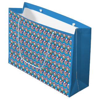 Bolsa De Regalo Grande Adorno brillante abstracto coloreado de azul rosa