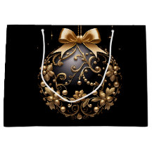 ADORNO DE NAVIDAD GRANDE NEGRO Y ORO