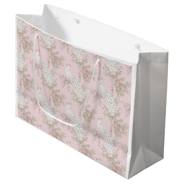 Bolsa De Regalo Grande Adorno de pavo real elegante (Angulo Anverso)