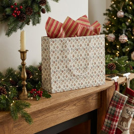 Bolsa De Regalo Grande Adornos de Navidad Boho Cálido Invierno Antiguo