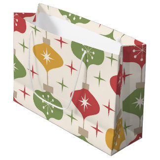 Bolsa De Regalo Grande Adornos de Navidad de mediados de siglo con estrel