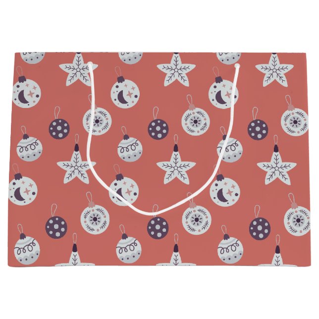 Bolsa De Regalo Grande Adornos Navideños Modernos Sueños Boho (Anverso)