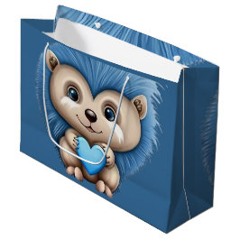 Bolsa De Regalo Grande Adulable Fluffy Blue Animal