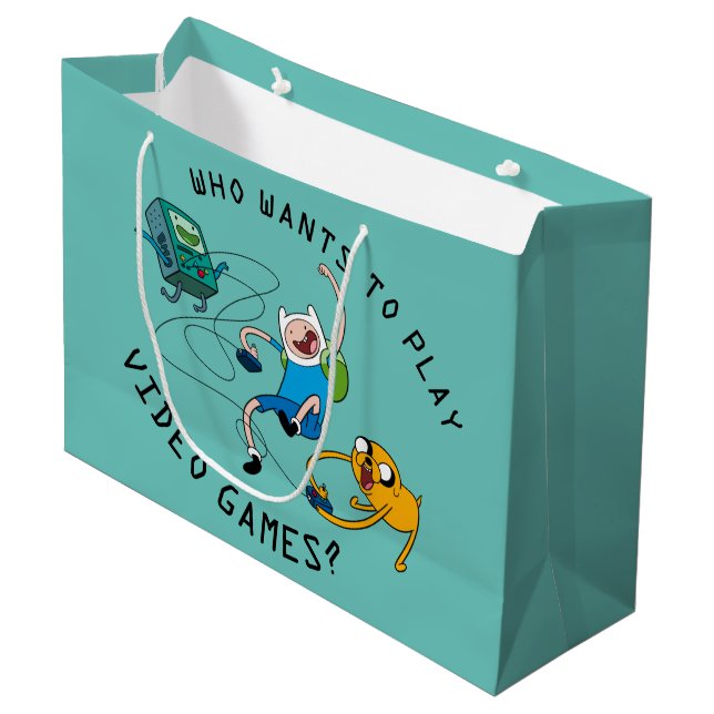 Bolsa De Regalo Grande Adventure Time | Finn & Jake Play With BMO (Angulo Anverso)