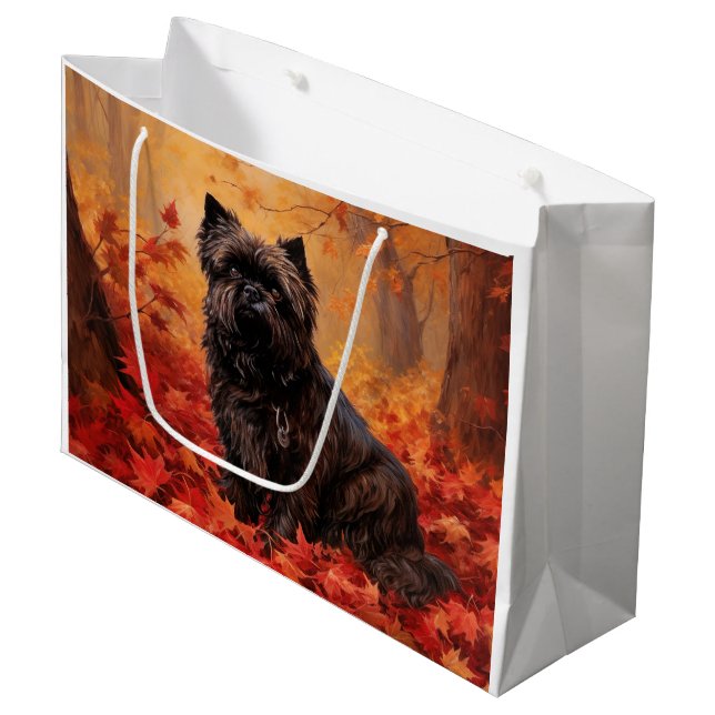 Bolsa De Regalo Grande Affenpinscher en hojas de otoño se inspira (Angulo Anverso)