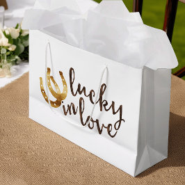 Bolsa De Regalo Grande Afortunado en el amor de Horseshoe