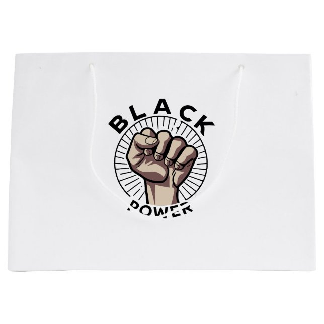 Bolsa De Regalo Grande Afrocéntrico de poder negro (Anverso)