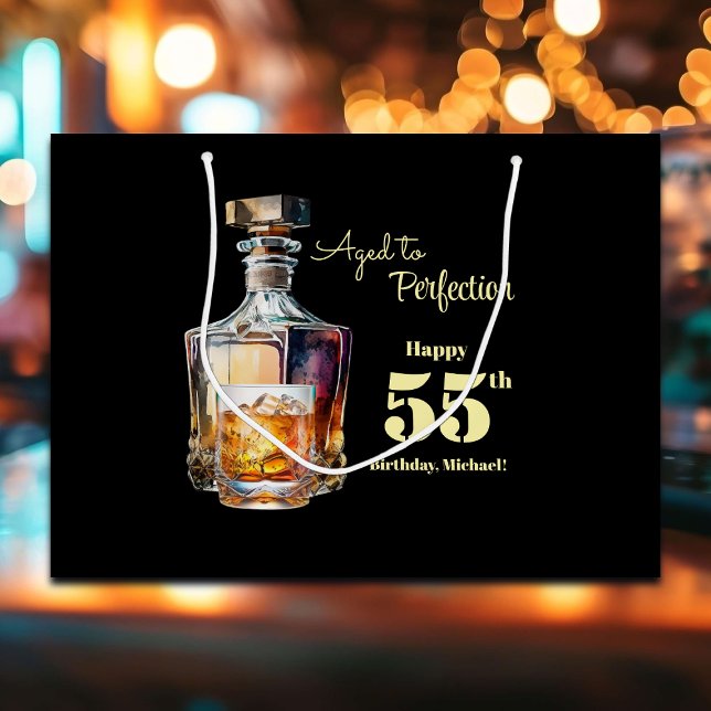 Bolsa De Regalo Grande Aged to Perfection Men's 55th Whiskey Birthday  (Subido por el creador)