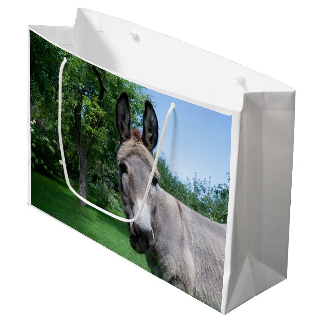 Bolsa De Regalo Grande Agradable retrato de burro (Angulo Anverso)