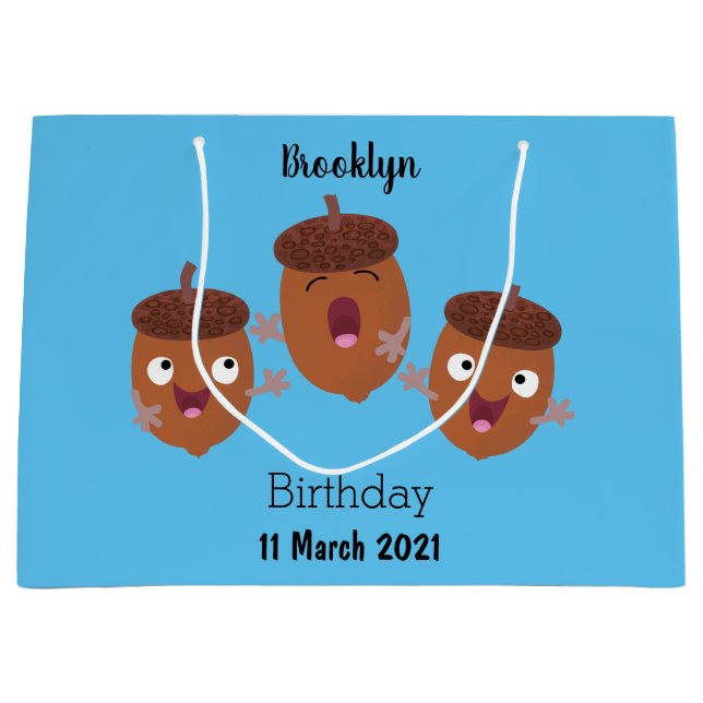 Bolsa De Regalo Grande Agradables bellotas cantando personalizado para lo (Anverso)