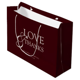 Bolsa De Regalo Grande Agradecimiento de Boda Elegante Burgundy y Marfil