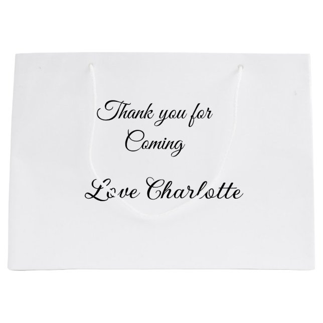 Bolsa De Regalo Grande agradecimientos por el mensaje de texto de añadir  (Anverso)