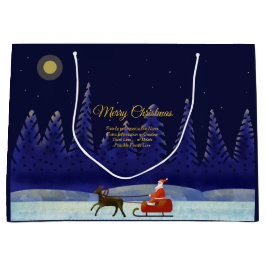 Bolsa De Regalo Grande Agregar nombre de familia / organización Azul + Sa