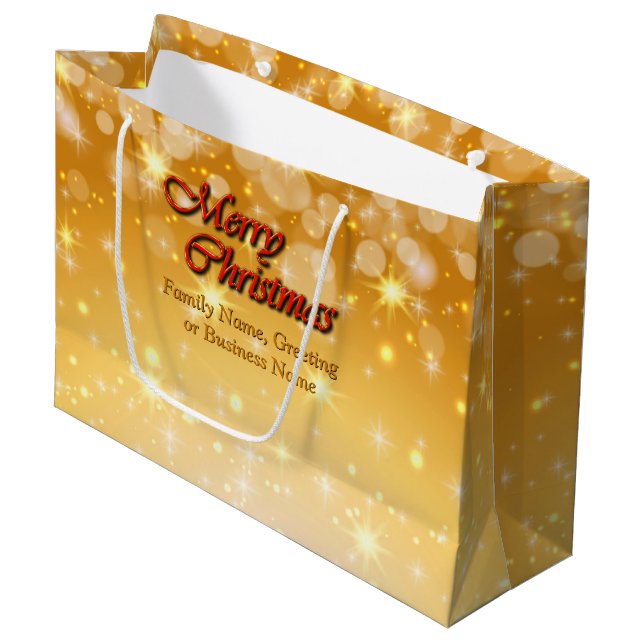 Bolsa De Regalo Grande Agregar nombre Editar Navidades de coincidencia de (Angulo Anverso)