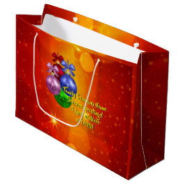 Bolsa De Regalo Grande Agregar texto de coincidencia de nombre de Navidad