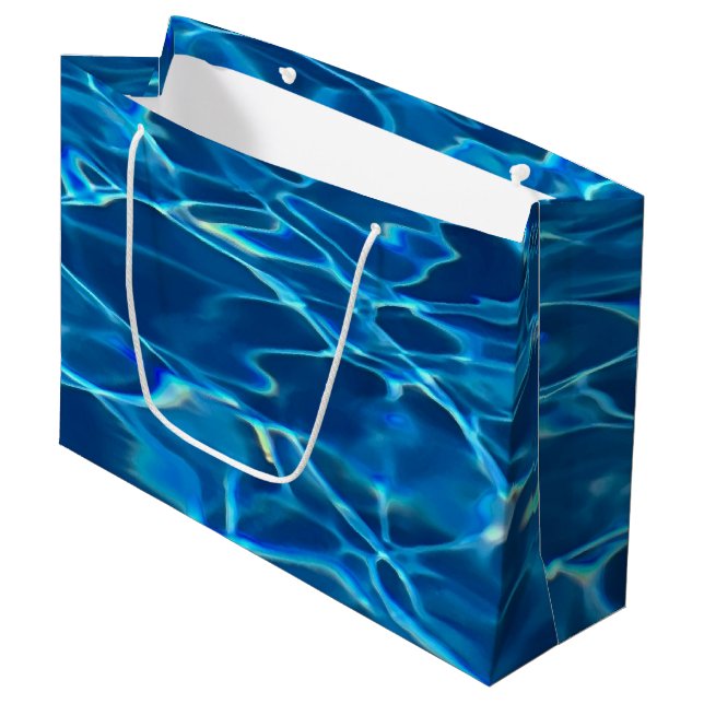 Bolsa De Regalo Grande Agua de la piscina azul oscura (Angulo Anverso)