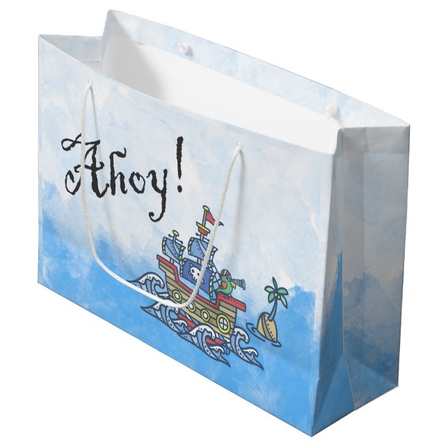 Bolsa De Regalo Grande Ahoy barco pirata (Angulo Anverso)