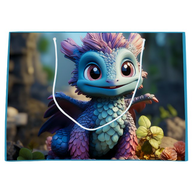Bolsa De Regalo Grande Aiden, un dragón caprichoso (Anverso)