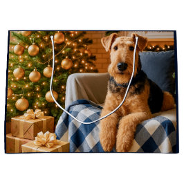 Bolsa De Regalo Grande Airedale Terrier Holiday 