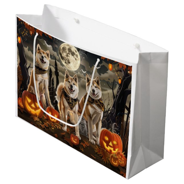 Bolsa De Regalo Grande Akita Halloween Spooky (Angulo Anverso)
