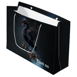 Bolsa De Regalo Grande Alas de la libertad el cisne negro en el patinaje.