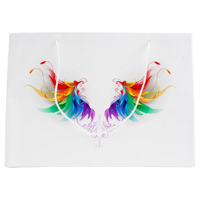 Bolsa De Regalo Grande Alas del arco iris fluidas (Anverso)