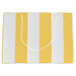 Bolsa De Regalo Grande Albatros Amarillo y Blanco a rayas
