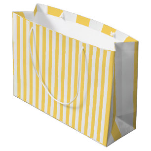 Bolsa De Regalo Grande Albatros Amarillo y Blanco a rayas