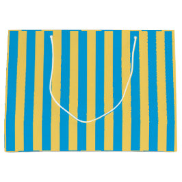 Bolsa De Regalo Grande Albatros Azul y Amarillo a rayas