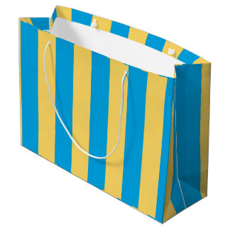 Bolsa De Regalo Grande Albatros Azul y Amarillo a rayas