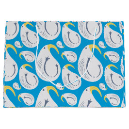 Bolsa De Regalo Grande Albatros Blanco, Azul, Amarillo, Gris