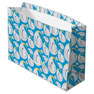 Bolsa De Regalo Grande Albatros Blanco, Azul, Amarillo, Gris