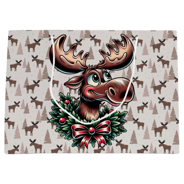 Bolsa De Regalo Grande Alces en invierno (Anverso)